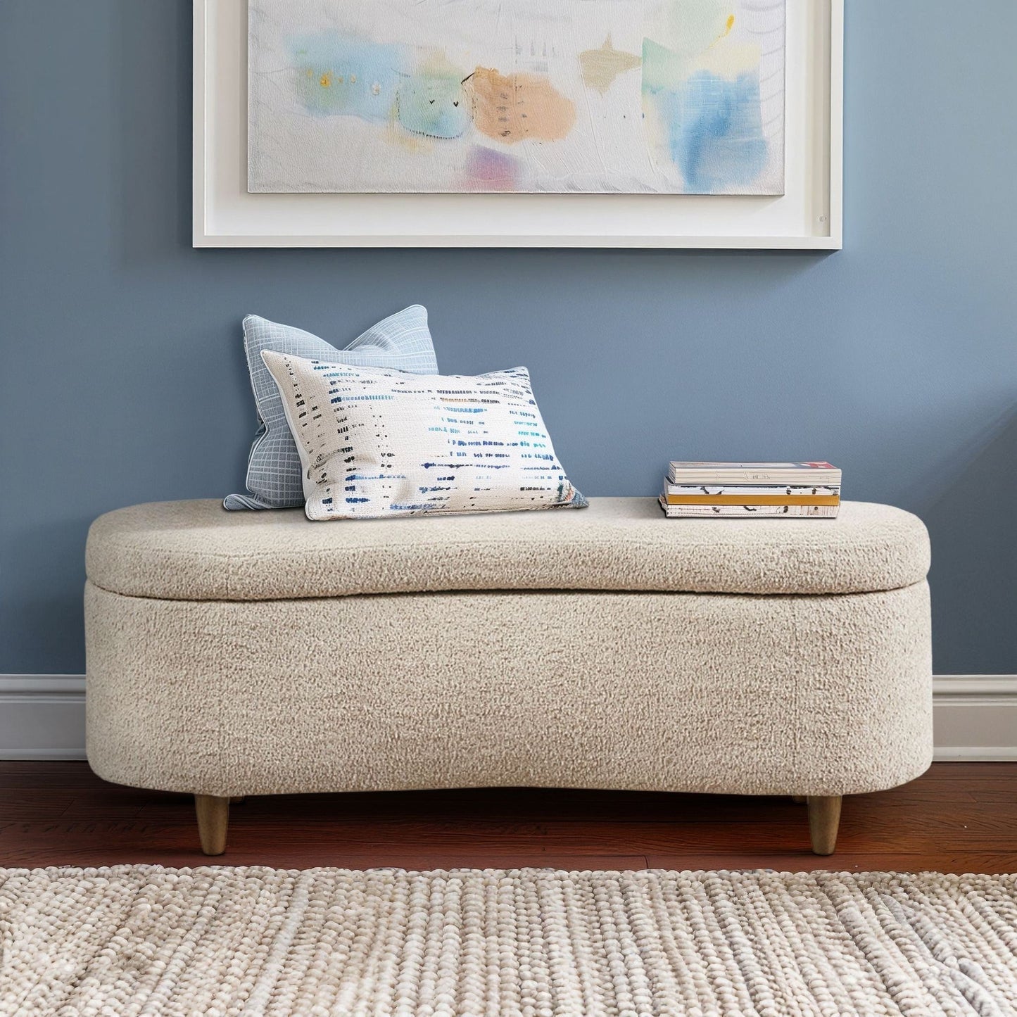 Banc d'appoint de rangement incurvé INK IVY Bailey style boucle