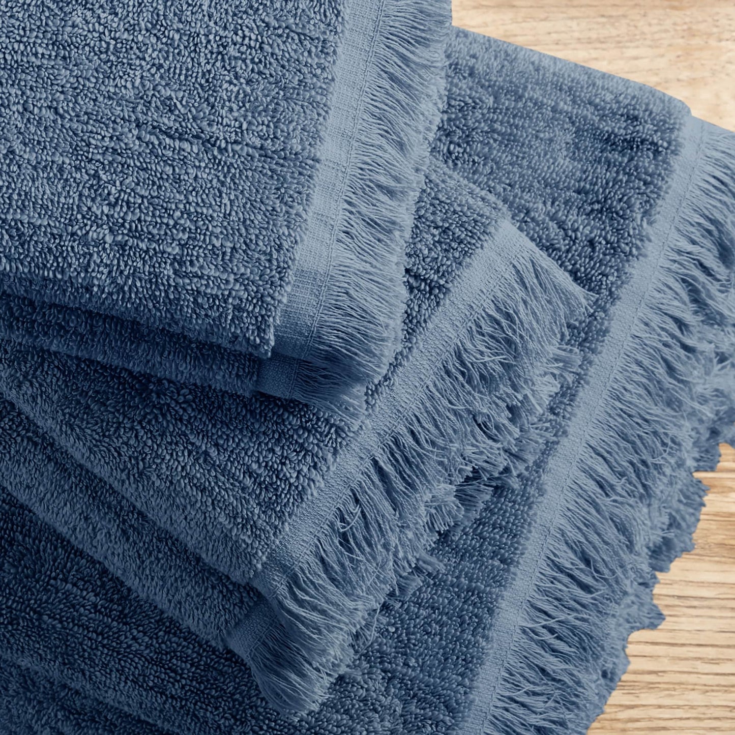 Ensemble de 6 serviettes INK+IVY Atlas en coton dobby flammé