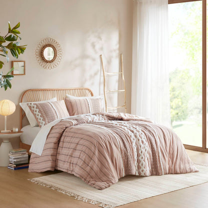 Parure de lit imprimée en coton Imani INK+IVY avec chenille