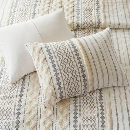 Parure de lit imprimée en coton Imani INK+IVY avec chenille