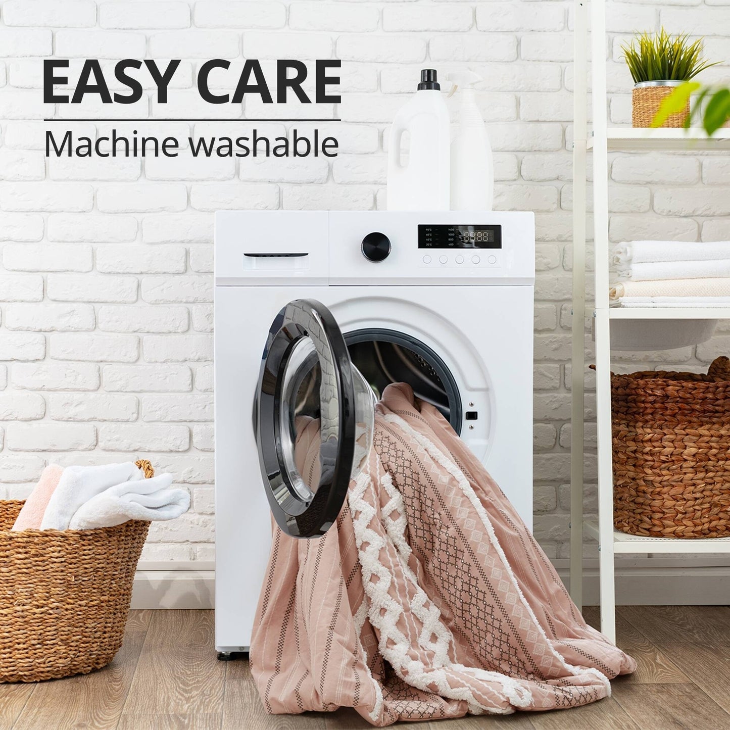 Parure de lit imprimée en coton Imani INK+IVY avec chenille