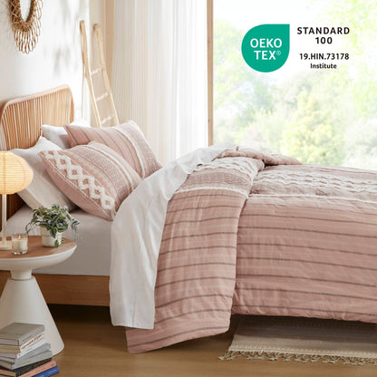 Parure de lit imprimée en coton Imani INK+IVY avec chenille