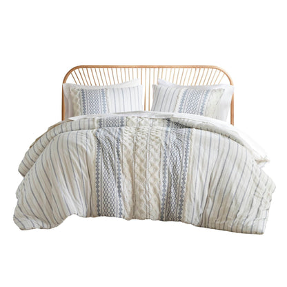 Parure de lit imprimée en coton Imani INK+IVY avec chenille