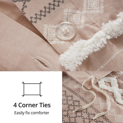 Parure de lit imprimée en coton Imani INK+IVY avec chenille