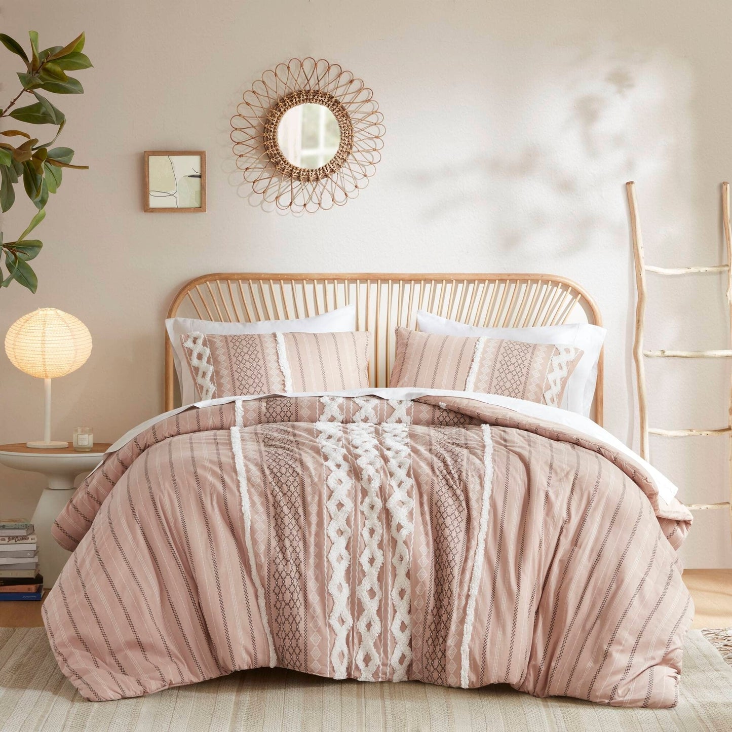 Parure de lit imprimée en coton Imani INK+IVY avec chenille