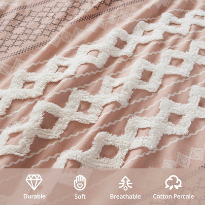 Parure de lit imprimée en coton Imani INK+IVY avec chenille