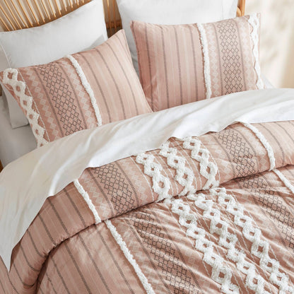 Parure de lit imprimée en coton Imani INK+IVY avec chenille