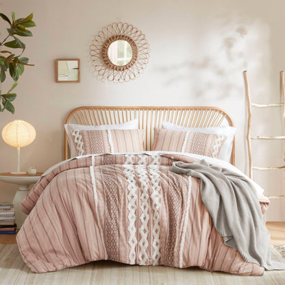 Parure de lit imprimée en coton Imani INK+IVY avec chenille