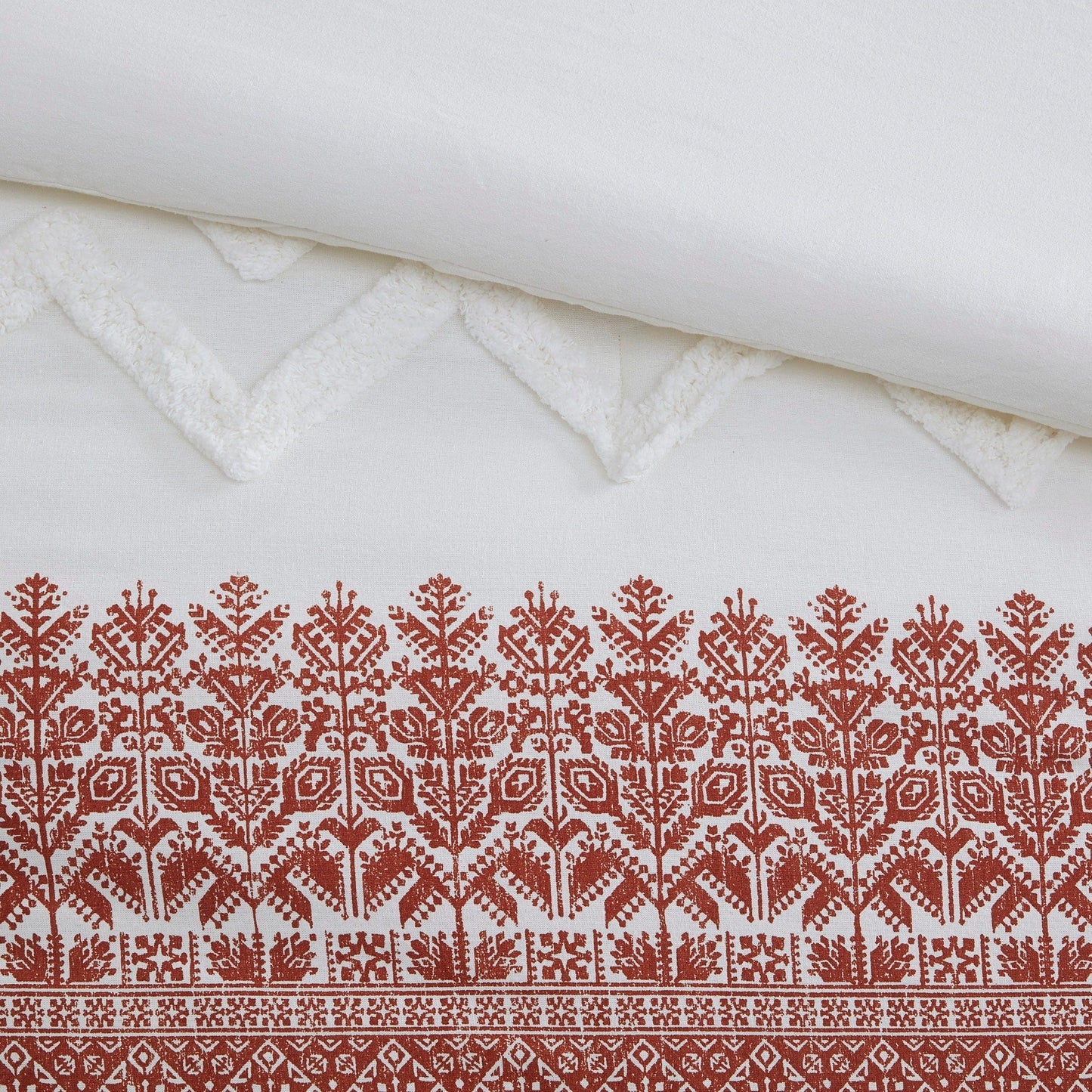 Parure de lit 3 pièces INK+IVY Mila en coton avec touffetage chenille