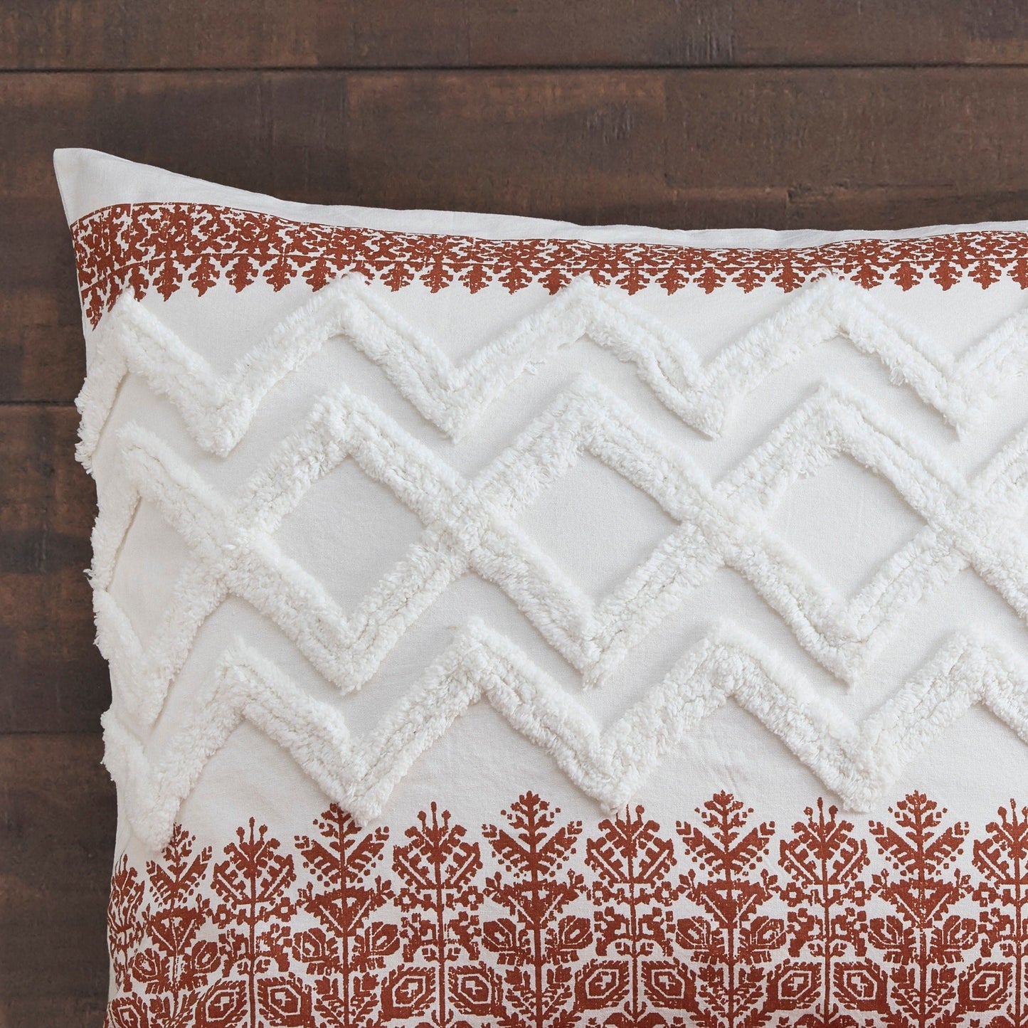 Parure de lit 3 pièces INK+IVY Mila en coton avec touffetage chenille