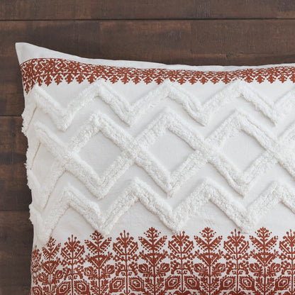 Parure de lit 3 pièces INK+IVY Mila en coton avec touffetage chenille