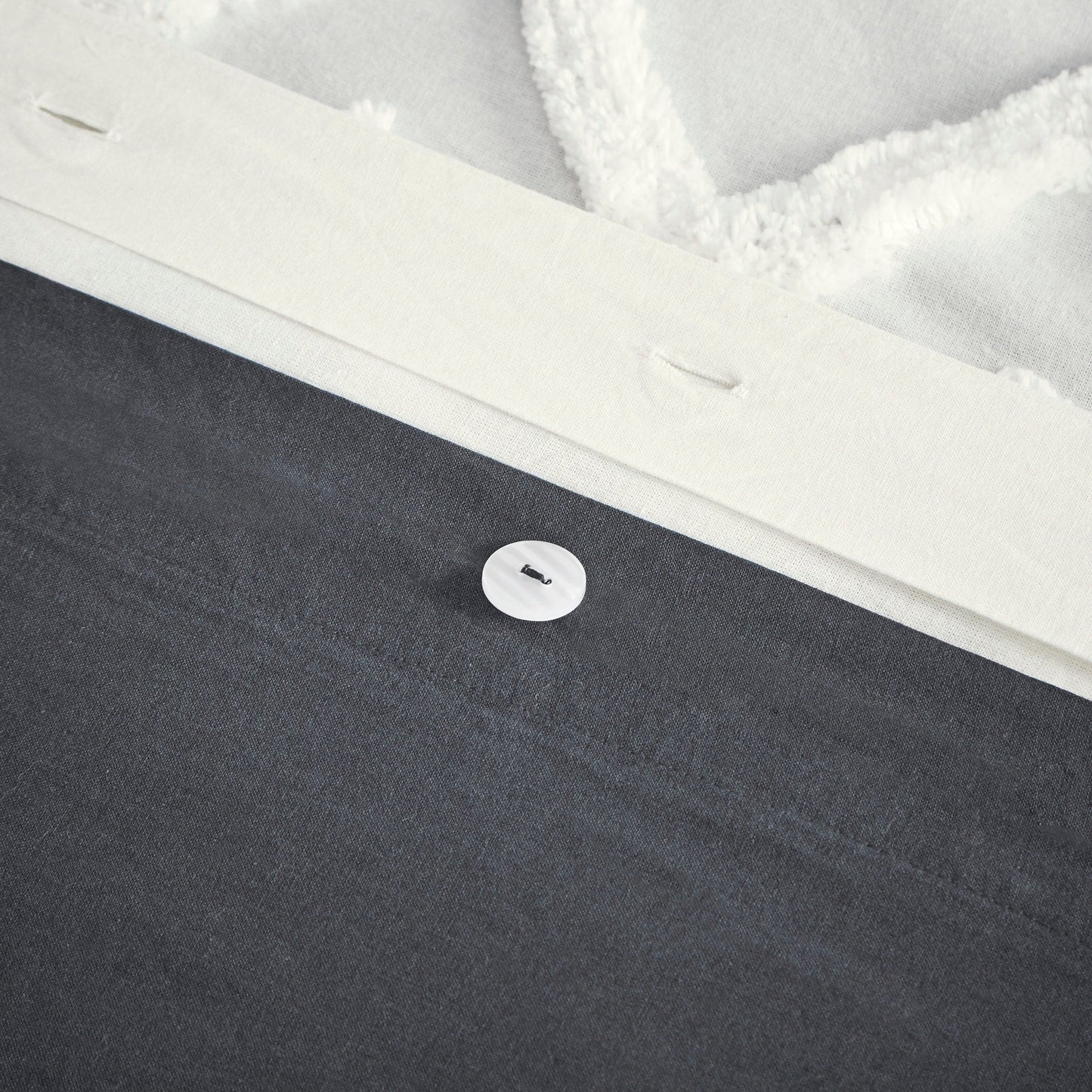 Parure de lit 3 pièces INK+IVY Mila en coton avec touffetage chenille