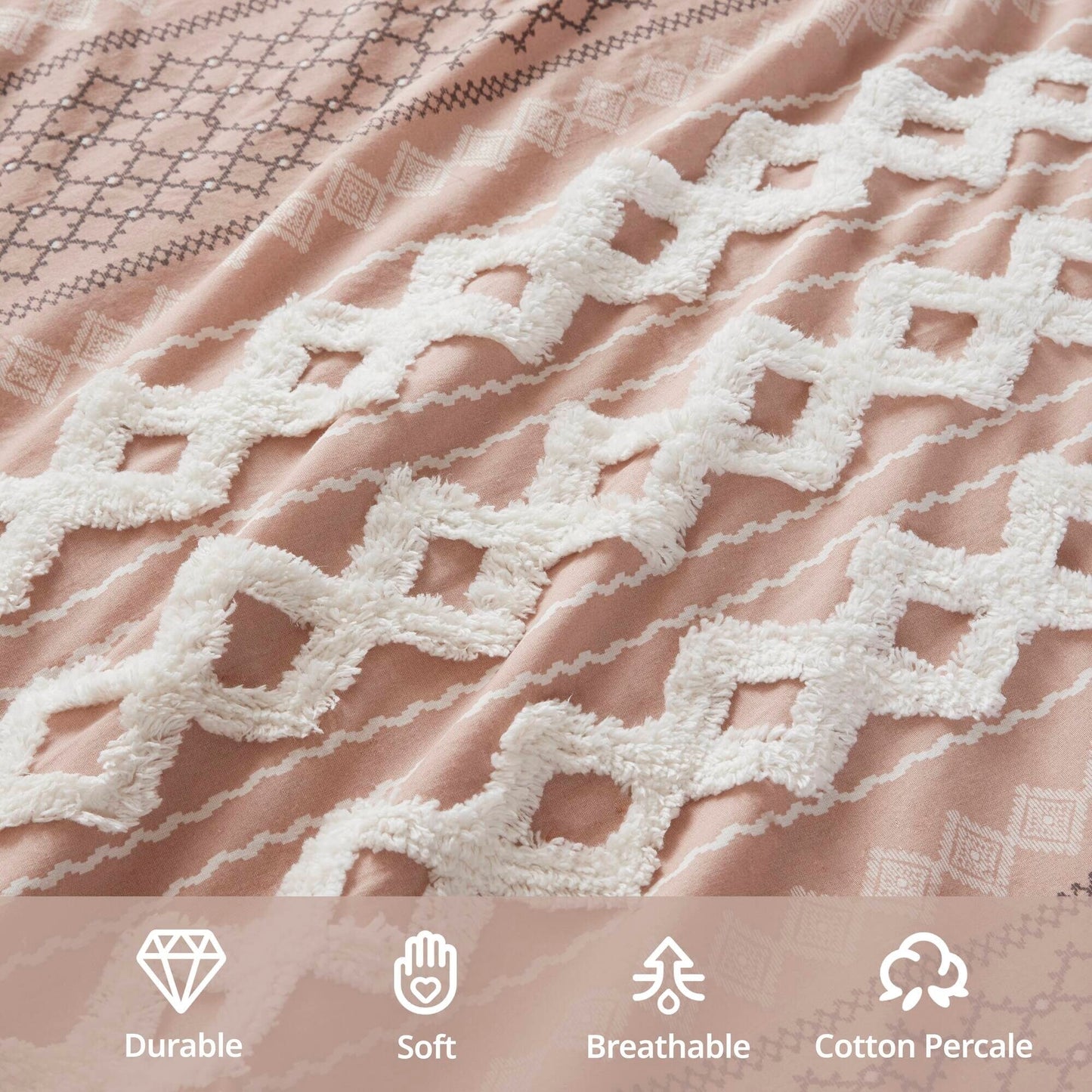 Ensemble de couette en coton imprimé INK+IVY Imani avec chenille