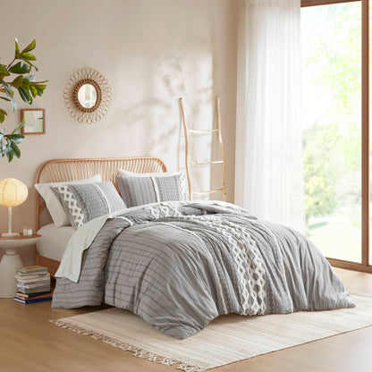 Ensemble de couette en coton imprimé INK+IVY Imani avec chenille