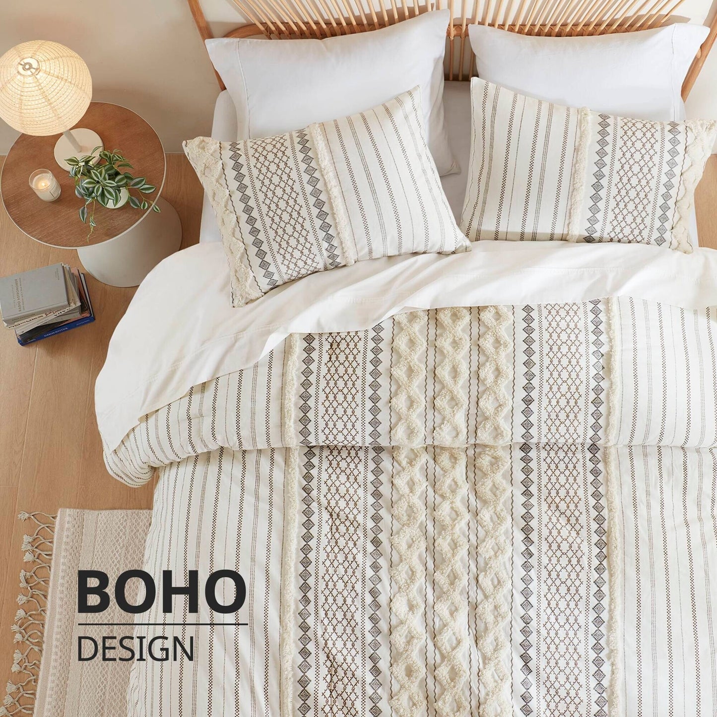 Ensemble de couette en coton imprimé INK+IVY Imani avec chenille