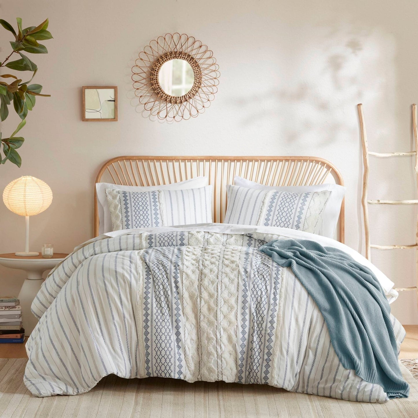 Ensemble de couette en coton imprimé INK+IVY Imani avec chenille