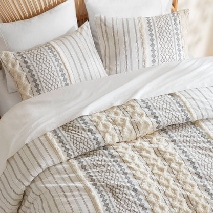 Ensemble de couette en coton imprimé INK+IVY Imani avec chenille