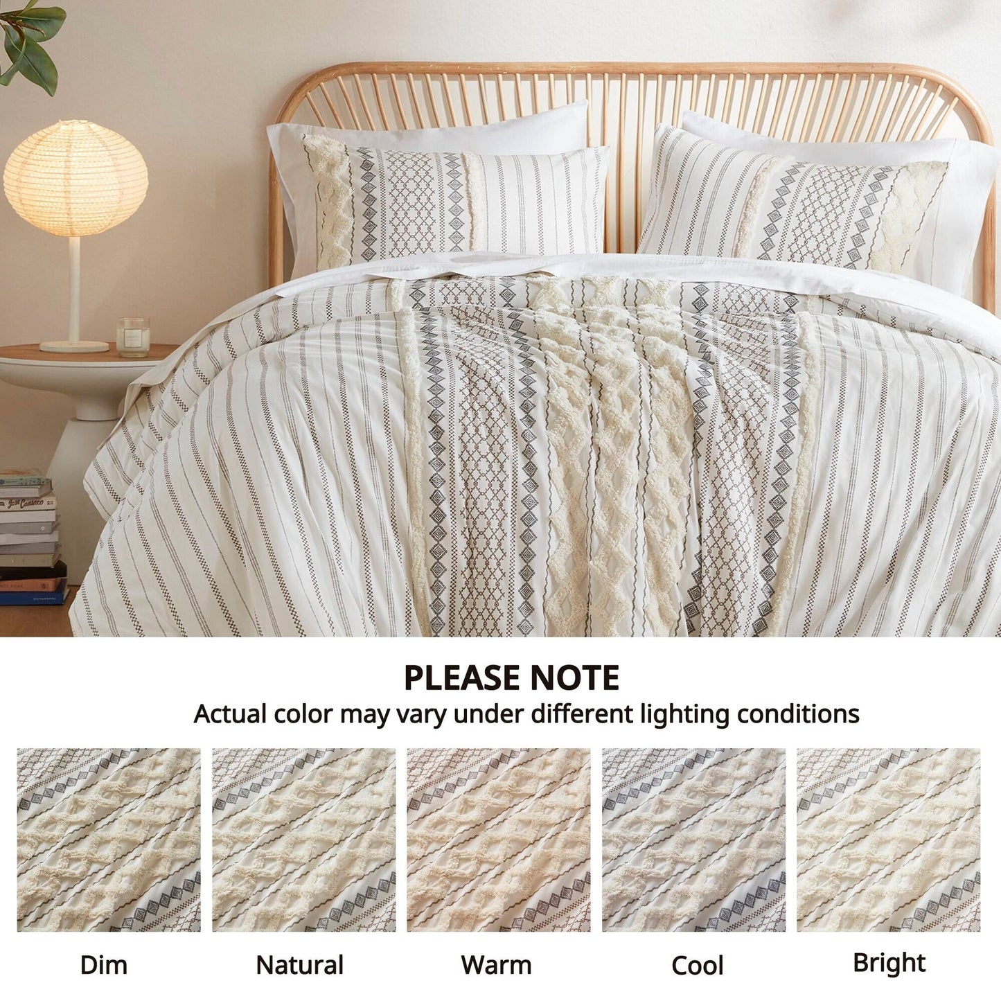 Ensemble de couette en coton imprimé INK+IVY Imani avec chenille