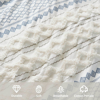 Ensemble de couette en coton imprimé INK+IVY Imani avec chenille