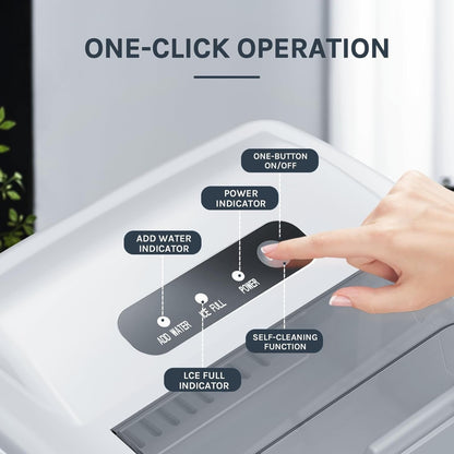 Machine à glaçons de comptoir, machine à glaçons portable avec poignée, machine à glaçons autonettoyante, pour la maison/le bureau/la cuisine