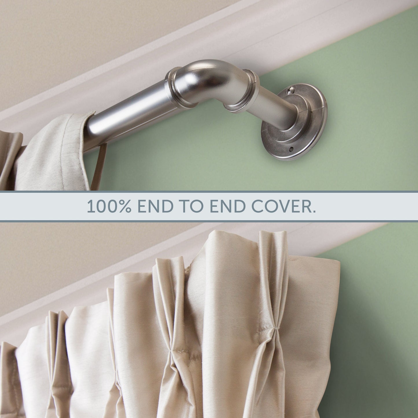 Tringle à rideaux réglable en tuyau d'acier industriel InStyleDesign de 2,5 cm (1 pouce)