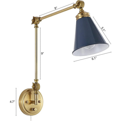 Applique murale industrielle WINGBO à bras articulé avec abat-jour en métal, lot de 2...