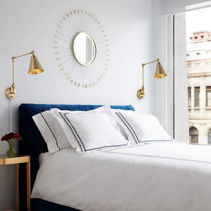 Applique murale industrielle WINGBO à bras articulé avec abat-jour en métal, lot de 2...