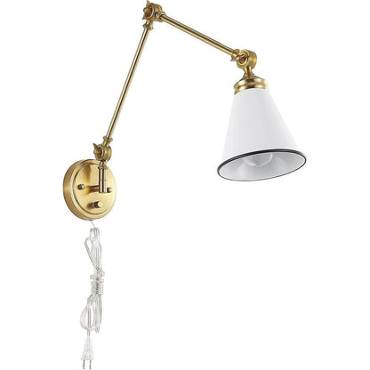 Applique murale industrielle WINGBO à bras articulé avec abat-jour en métal, lot de 2...