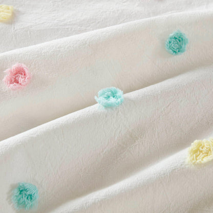 Ensemble de courtepointe en coton jacquard à pompons Ensley pour enfants Intelligent Design avec coussins décoratifs