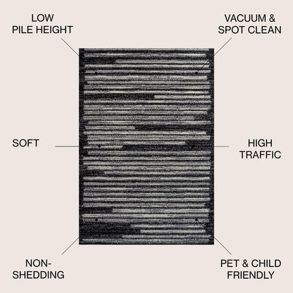 JONATHAN Y Tapis moderne à rayures berbères Aksil