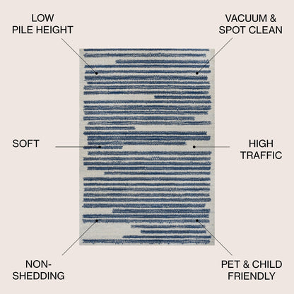 JONATHAN Y Tapis moderne à rayures berbères Aksil