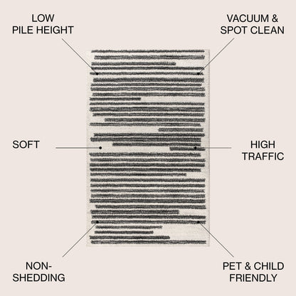 JONATHAN Y Tapis moderne à rayures berbères Aksil