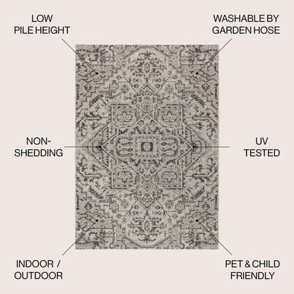 Tapis d'intérieur/extérieur JONATHAN Y Charleston Medallion