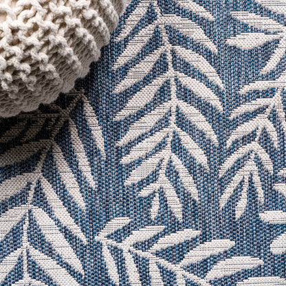 JONATHAN Y Tapis intérieur/extérieur à fronde de palmier Galon