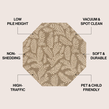 JONATHAN Y Tapis intérieur/extérieur à fronde de palmier Galon