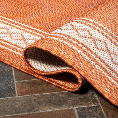 Tapis d'intérieur/extérieur JONATHAN Y Havana Classic à bordure losanges