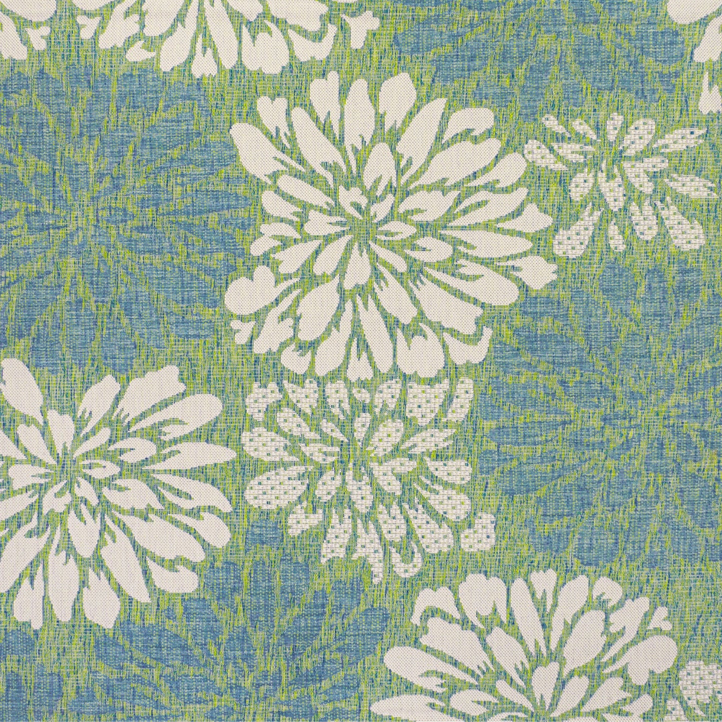 Tapis d'intérieur/extérieur JONATHAN Y à motif floral tissé texturé