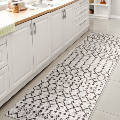 Tapis d'intérieur/extérieur JONATHAN Y Trebol à tissage géométrique texturé marocain