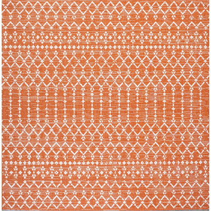 Tapis d'intérieur/extérieur JONATHAN Y Trebol à tissage géométrique texturé marocain