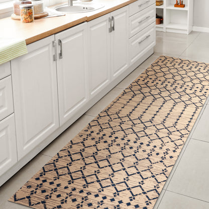 Tapis d'intérieur/extérieur JONATHAN Y Trebol à tissage géométrique texturé marocain