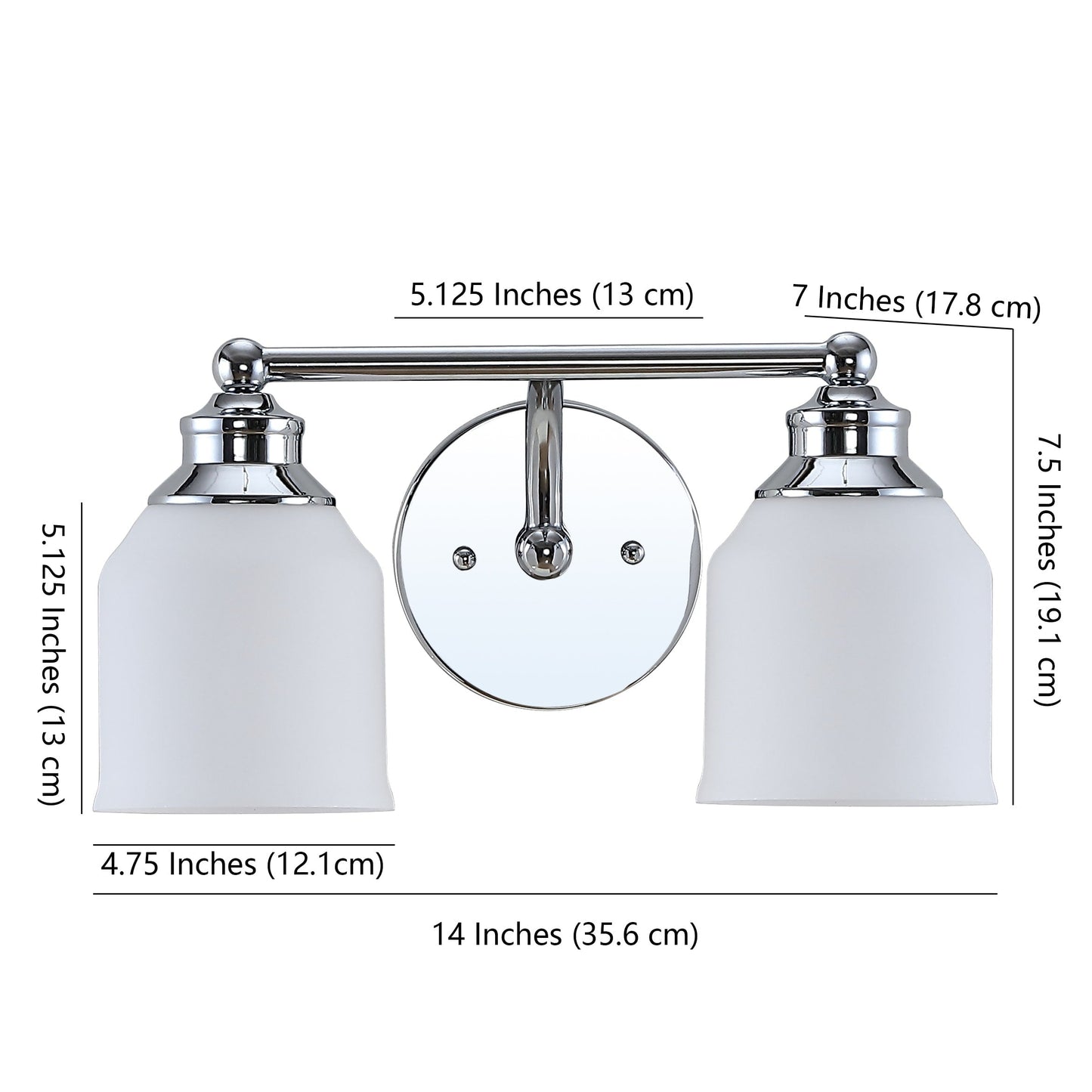 Applique murale LED style ferme/cottage Jayne en fer et verre dépoli, par JONATHAN Y