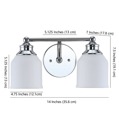 Applique murale LED style ferme/cottage Jayne en fer et verre dépoli, par JONATHAN Y
