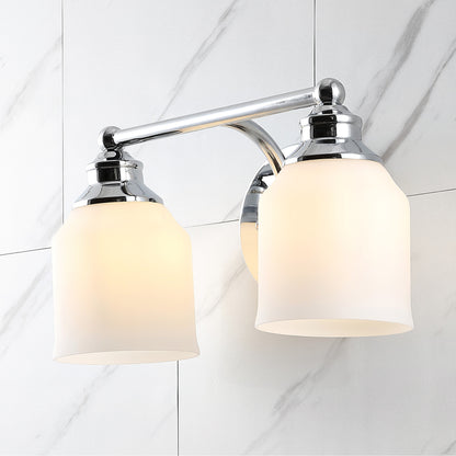 Applique murale LED style ferme/cottage Jayne en fer et verre dépoli, par JONATHAN Y