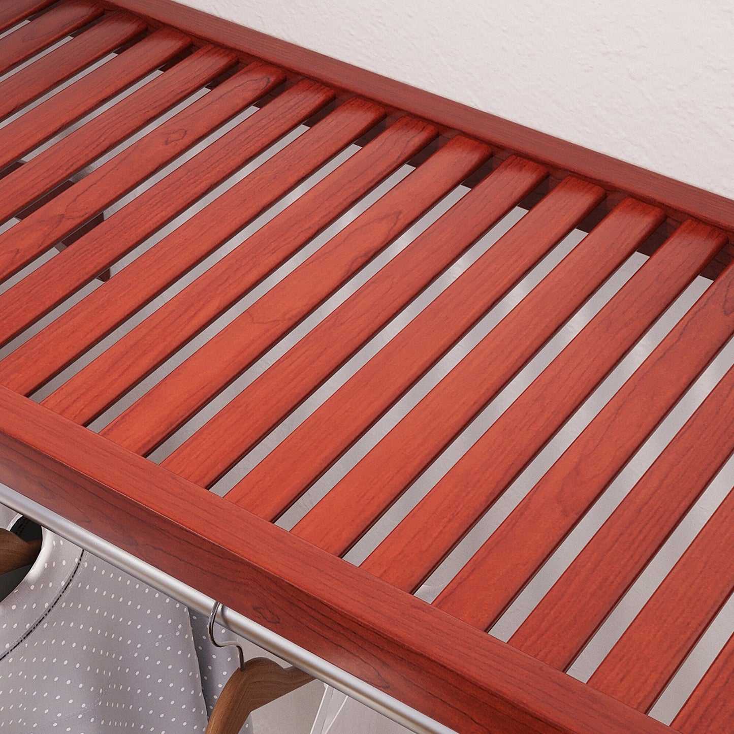 Système de rangement John Louis Home Simplicity en bois massif, couleur acajou rouge