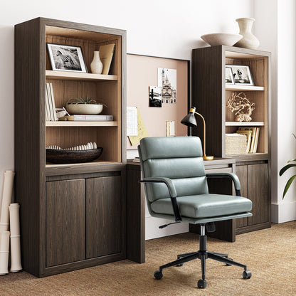 Fauteuil de bureau moderne Joseph en similicuir avec blocage et inclinaison centrale, par HULALA HOME