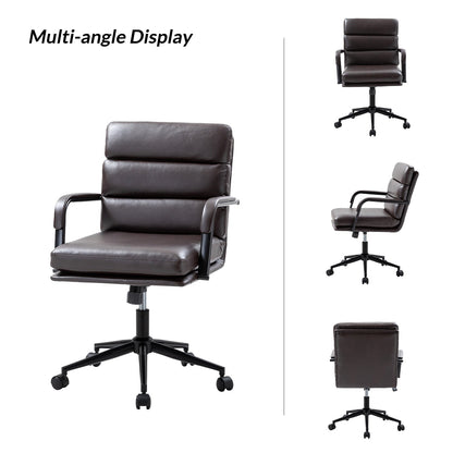 Fauteuil de bureau moderne Joseph en similicuir avec blocage et inclinaison centrale, par HULALA HOME