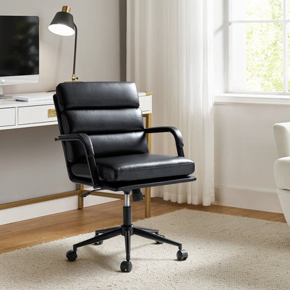 Fauteuil de bureau moderne Joseph en similicuir avec blocage et inclinaison centrale, par HULALA HOME
