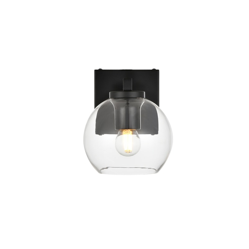 Applique murale Julian 1 lumière noire et transparente