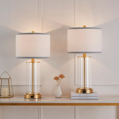 Lampe de table tactile KAWOTI 23,25 avec port USB et ampoules incluses