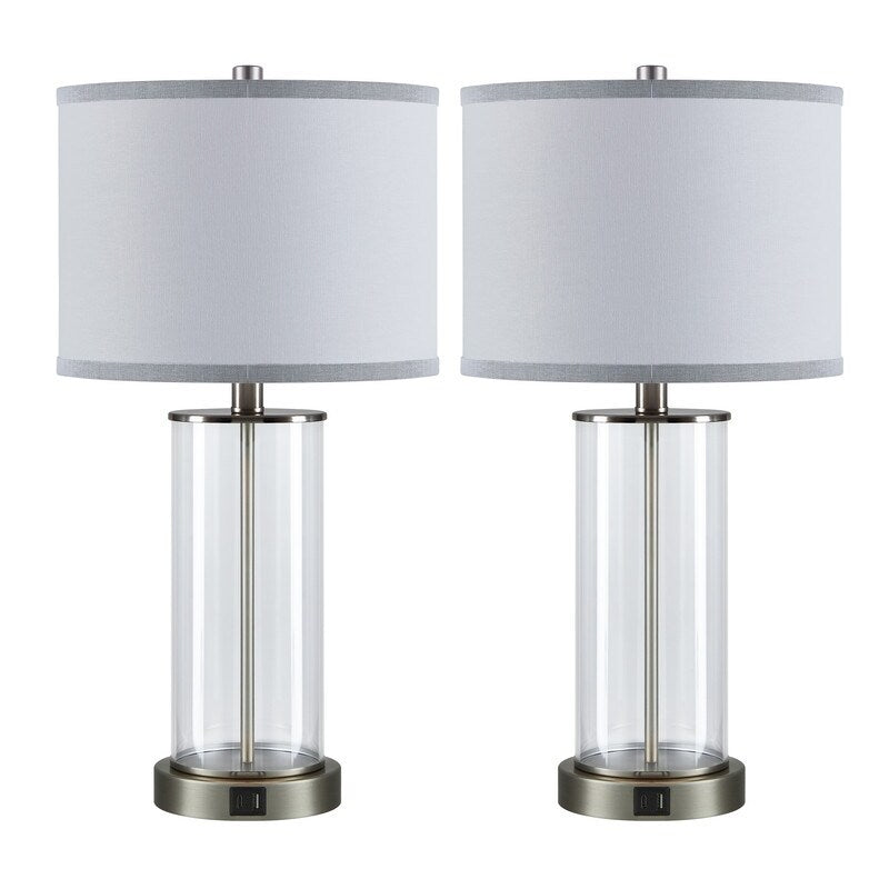 Lampe de table tactile KAWOTI 23,25 avec port USB et ampoules incluses